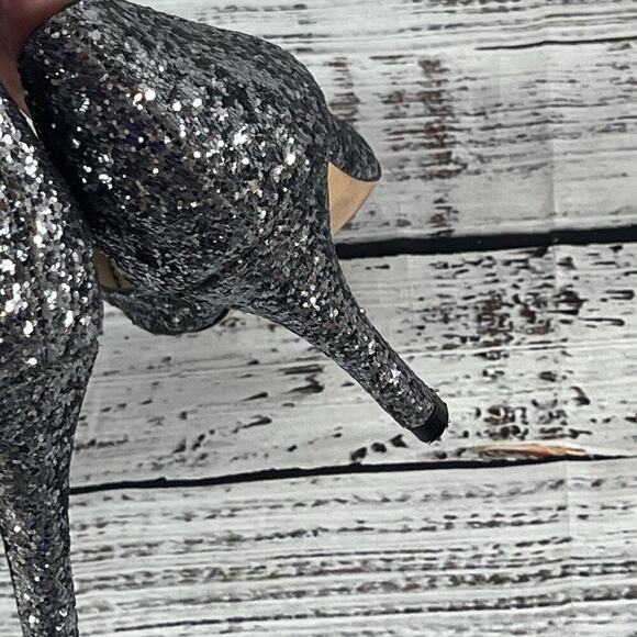 Boden Heels Pumps Shoes size 36 5.5 Gray Silver Sparkles Wedding Prom Evening - Picture 9 of 14